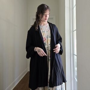 Vintage Black Open Front Cardigan